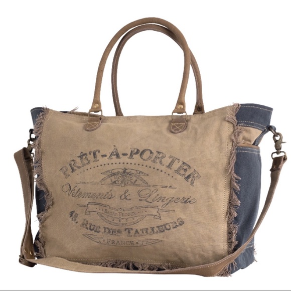 Clea Ray Handbags - Clea Ray canvas duffle and shoulder tote bag